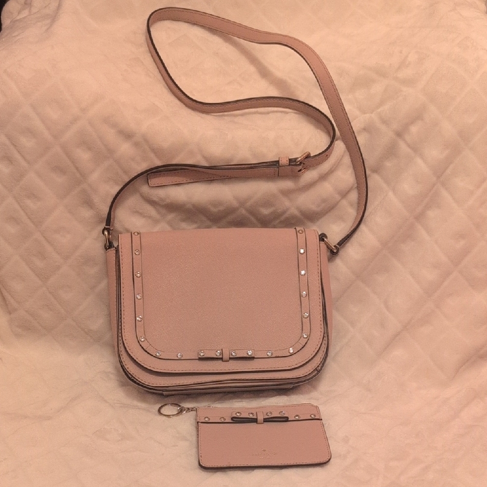 Kate Spade Laurel Way Jeweled Crossbody Bag In Blush Pink 🩷